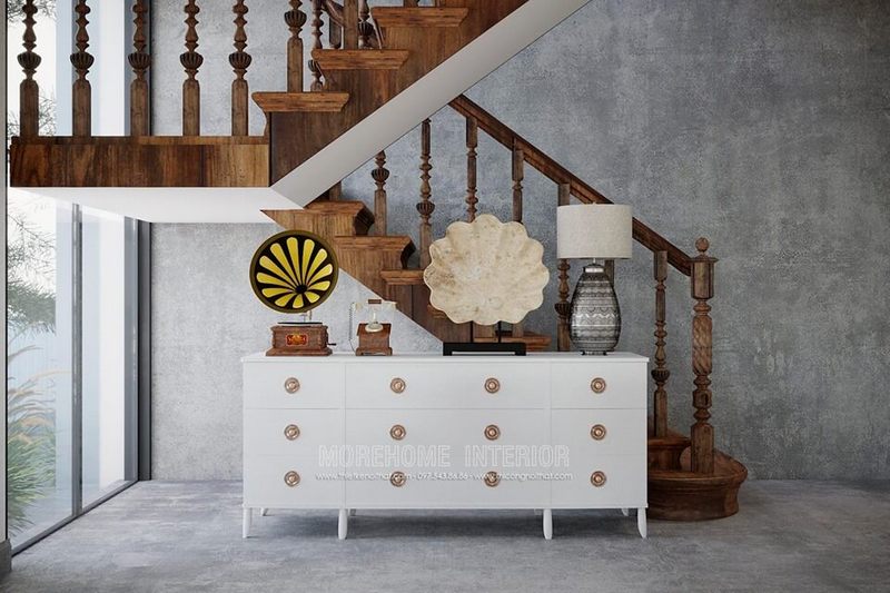 Kệ gỗ trang trí nội thất đẹp cho nhà biệt thự